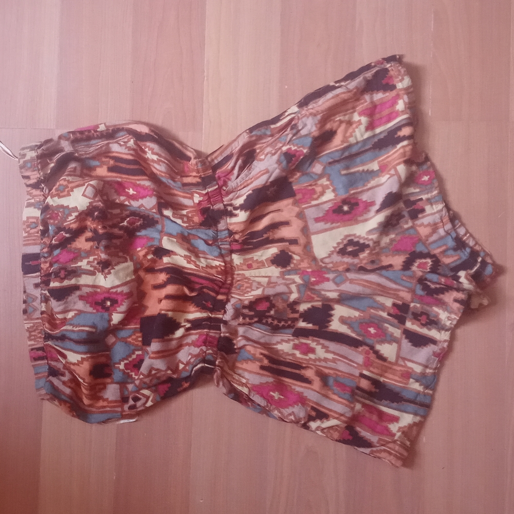 Sleeveless Southwestern Print Romper with Pockets!! Medium